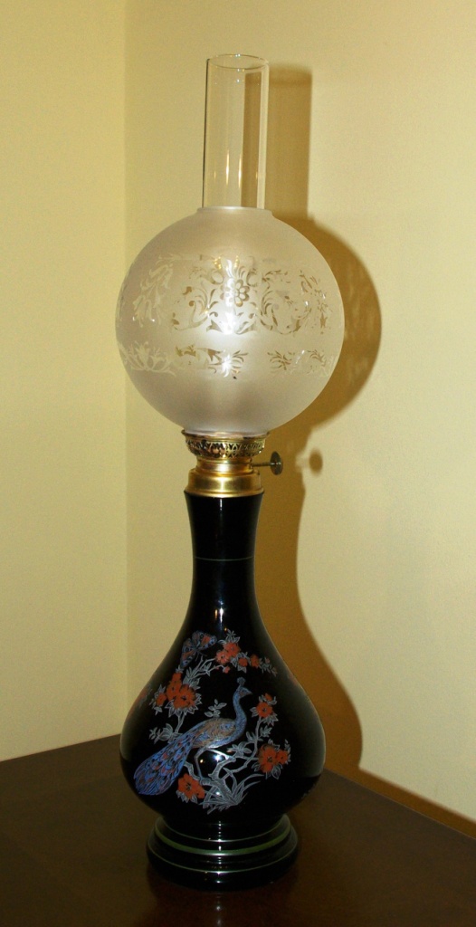 Antico Tubo per Lampada da tavolo Vetro French Olio petrolio ricambio #16 